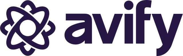 Logo original de Avify color azul sin fondo