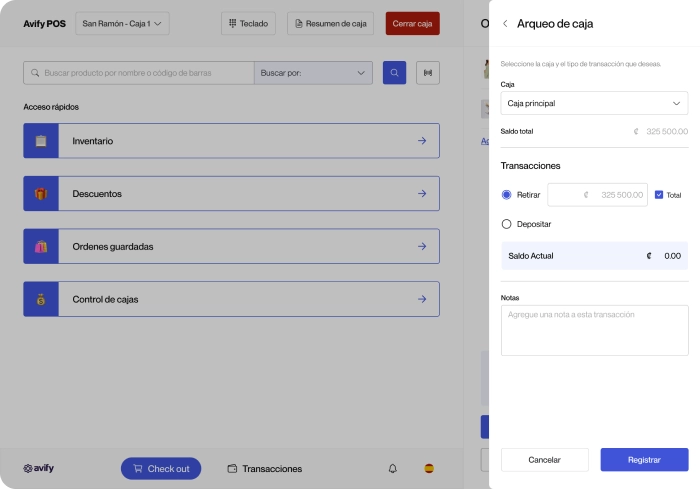Avify POS Gestión de Cajas